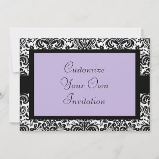 Invitation Damas noir et blanc, Lavande