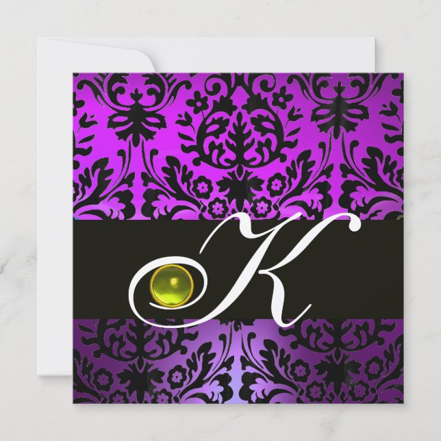 INVITATION DAMAS NOIR VIOLET MONOGRAM TOPAZE JAUNE (Devant)