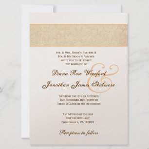 Invitation Damas texturées et métal d'or