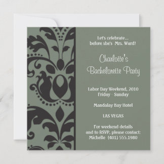 Invitation damask bachelorette