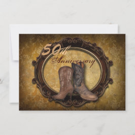 Invitation damask cowboy country 50e anniversaire mariage