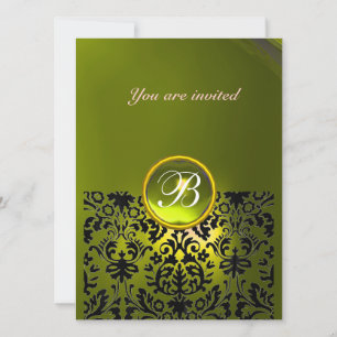 Invitation DAMASK GEM STONE MONOGRAM topaz jaune