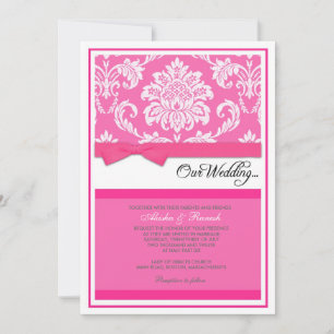 Invitation Damask Wedding Invite à la fuchsia