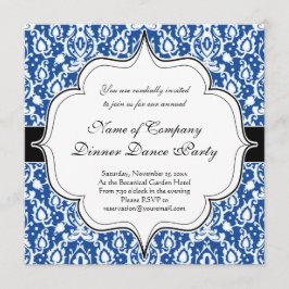 Invitation Damassé marocaine bleue et blanche