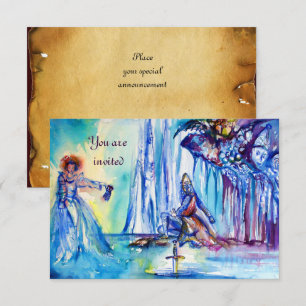 Invitation DAME DU LAC EXCALIBUR Magie et Mystère Parchemin