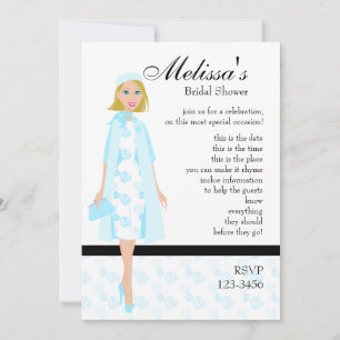 Invitation Dame en bleu