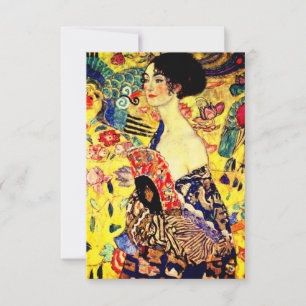 Invitation Dame Gustav Klimt avec ventilateur