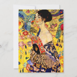 Invitation Dame Gustav Klimt avec ventilateur
