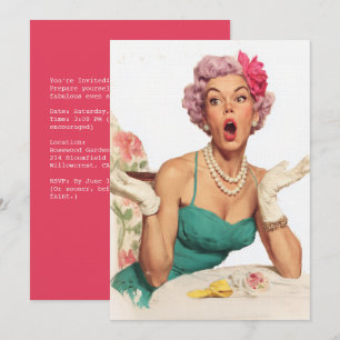 Invitation Dame Surprise Glamour Rétro