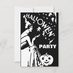 Invitation Dame vintage avec masque Halloween
