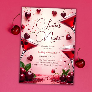 Invitation Dames Night Cherry Galentine's Cocktail Party