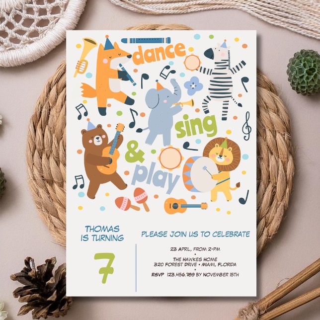 Invitation Dance sing and play kids birthday (Créateur téléchargé)
