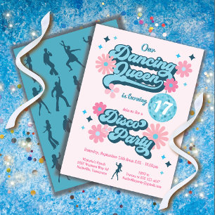 Invitation Dancing Queen Disco fête d'anniversaire