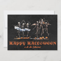 Dancing Skeletons Black Orange Halloween Party
