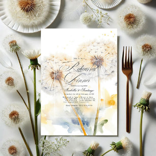 Invitation Dandelion Dîner de répétition Mariage Code QR