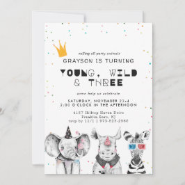 Invitation d'animaux de fête simple moderne