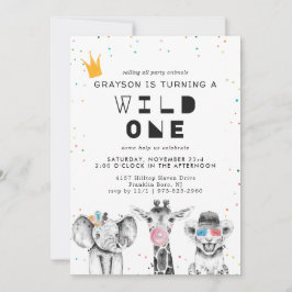 Invitation d'animaux de fête simple moderne