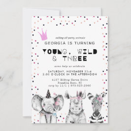 Invitation d'animaux de fête simple moderne