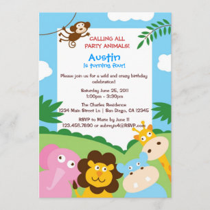 Invitation d'animaux de la jungle