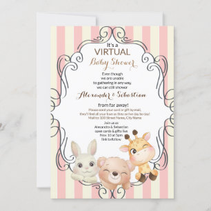 Invitation d'animaux forestiers de Baby shower vir