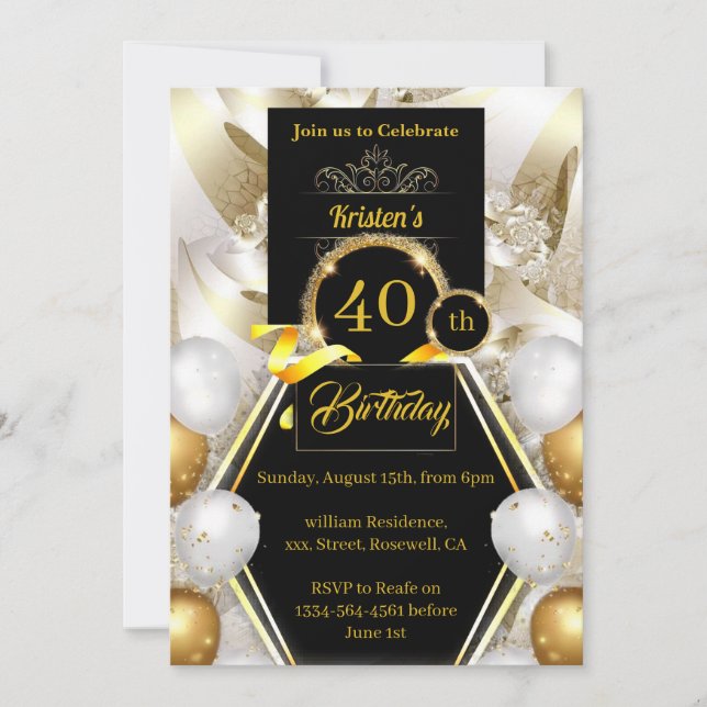 Invitation d'anniversaire (Devant)