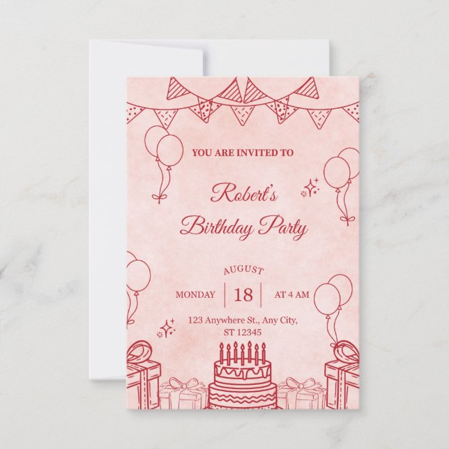 Invitation d'anniversaire (Devant)