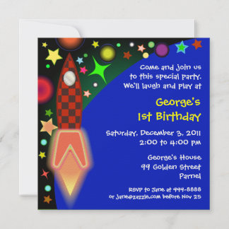 Invitation d'anniversaire : 014 Espace