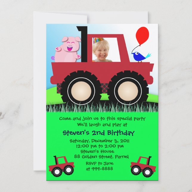 Invitation d'anniversaire 020 : camionneur (Devant)