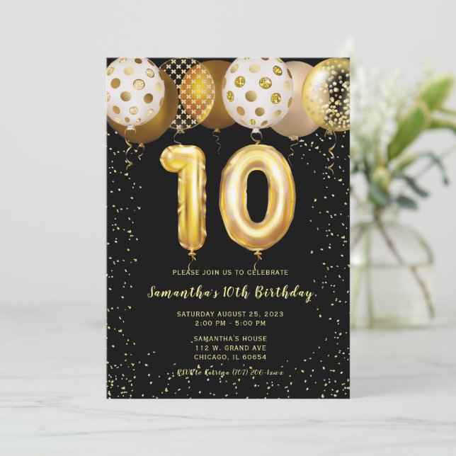 Invitation d'anniversaire 10 ans  (Debout devant)