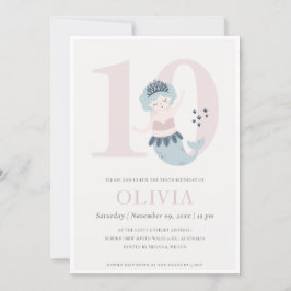 Invitation d'anniversaire 10 ans de petite sirène 