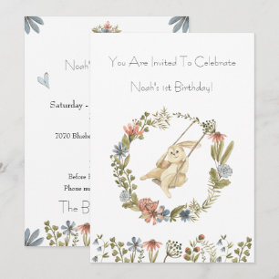 Invitation d'anniversaire (12,7 x 17,8 cm) - Lapin