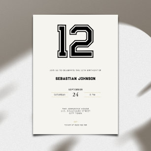 Invitation d'anniversaire 12 ans - Style Sport Min