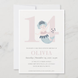 Invitation d'anniversaire 14 ans de petite sirène 