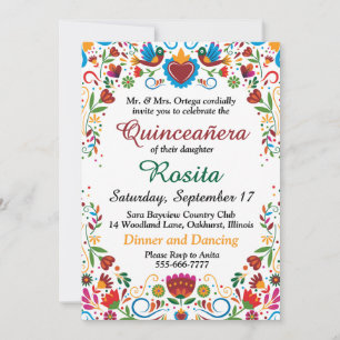 Invitation d'anniversaire 15 ans pour filles mexic