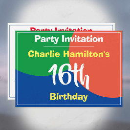 Invitation d'anniversaire 16 ans