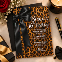 Invitation d'anniversaire 16 ans Imprimé Black & L