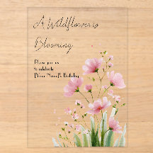 Invitation d'anniversaire 1 an Fleur sauvage Aquar