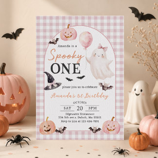 Invitation d'anniversaire 1 an Halloween Fantôme E