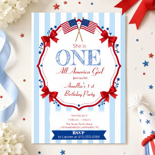 Invitation d'anniversaire 1 an pour une fille tout