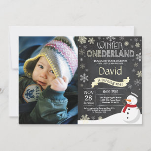Invitation d'anniversaire 1 an Winter Onederland