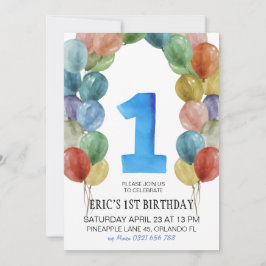 Invitation d'anniversaire, 1er anniversaire garçon