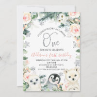 Invitation d'anniversaire 1ère année Animaux de l'