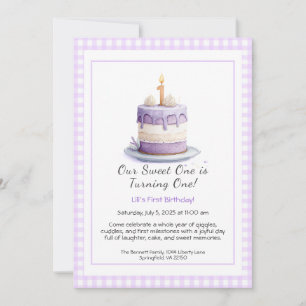 Invitation d'anniversaire 1ère année aquarelle ave