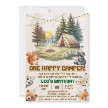 Invitation d'anniversaire 1ère année Camping Anima