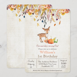 Invitation d'anniversaire 1ère année Citrouille d'