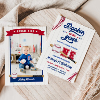 Invitation d'anniversaire 1ère année de baseball R