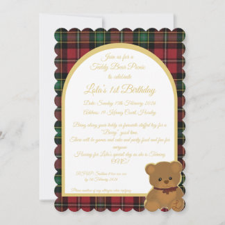 Invitation d'anniversaire 1ère année Pique-nique O