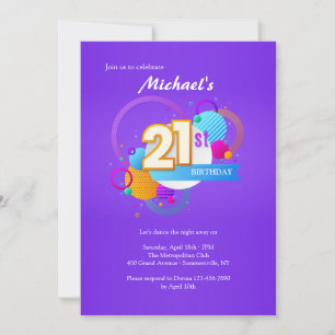 Invitation d'anniversaire 21 ans
