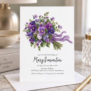 Invitation d'anniversaire 21 ans Bouquet floral vi
