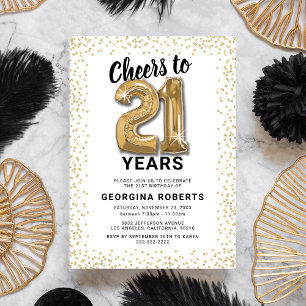 Invitation d'anniversaire 21 ans Classic Gold